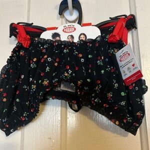 Black and Red Floral Bra & Pantie Set